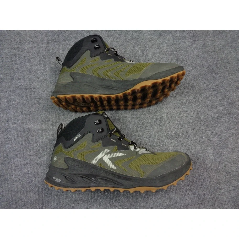 Keen Zionic NXT Mid Mens Hiking Shoes 10.5 Waterproof Boots Green Black Tan